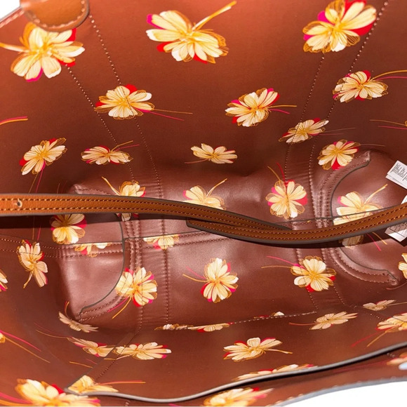 DRAPER JAMES Elle Convertible Tote Bag Brown Flower Charm - Picture 10 of 13